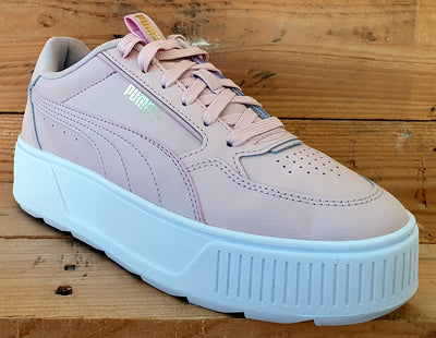 Puma Karmen Low Leather Trainers UK5/US7.5/EU38 387212-05 Light Pink/White