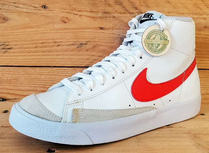 Nike Blazer 77 Mid Leather Trainers UK5/US5.5Y/EU38 DA4086-110 White/Red