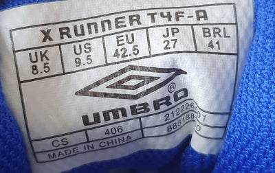 Umbro Elite Running Low Textile Trainers UK8.5/US9.5/E42.5 886188-T30 White/Blue