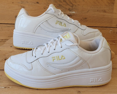 Fila Platform Low Leather Trainers UK7/US9.5/EU41 5FM01018-141 Triple White