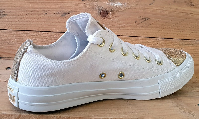 Converse Chuck Taylor All Star Canvas Trainers UK6/US8/EU39 542447F White/Gold