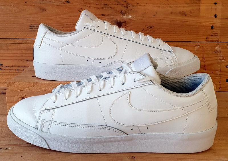 Nike Blazer Low LE Leather Trainers UK10/US11/E45 AQ3597-100 Triple White