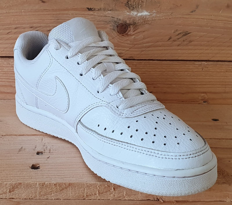 Nike Court Vision Low Leather Trainers UK4/US6.5/EU37.5 CD5434-100 Triple White