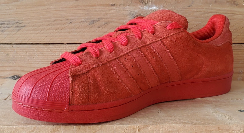 Adidas Superstar Low Suede Trainers UK9/US9.5/EU43 S79475 Triple Red