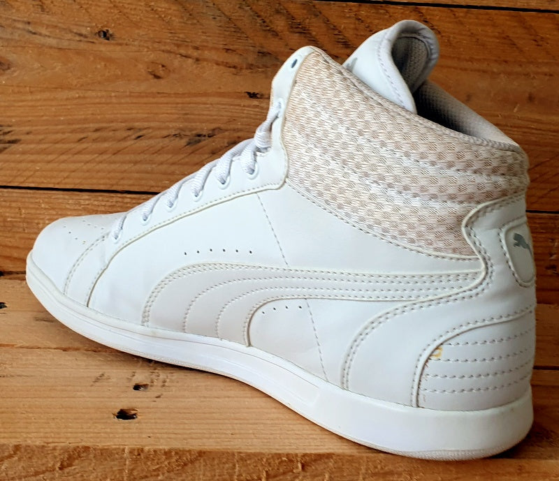 Puma Ikaz Mid Leather Trainers 363713 03 Triple White UK7/US9.5/EU40.5