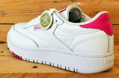 Reebok Club C Double Low Leather Trainers UK7/US9.5/EU40.5 FY1074 White/Pink