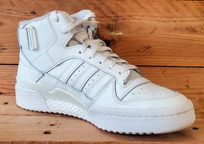 Adidas Forum Mid Leather Trainers UK7.5/US8/EU41 FY4975 Triple White