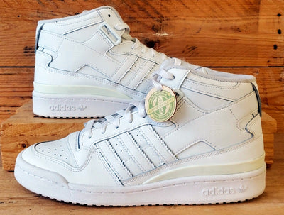 Adidas Forum Mid Leather Trainers UK7.5/US8/EU41 FY4975 Triple White
