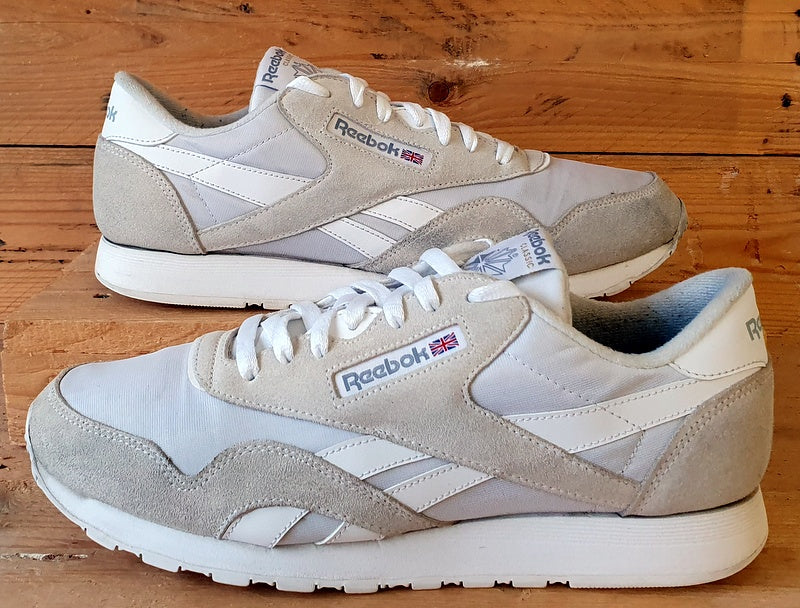 Reebok Classic Nylon Low Trainers UK10/US11/EU44.5 GY7235 Light Grey/Cream