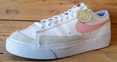 Nike Blazer Platform Low Leather Trainers UK7/US9.5/EU41 DJ0292-103 White/Pink