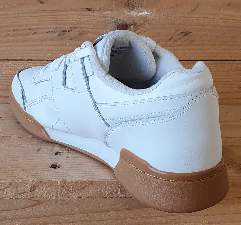 Reebok Workout Plus Low leather Trainers UK6.5/US7.5/EU40 CN2126 White/Gum