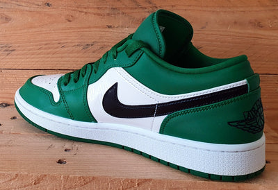 Nike Jordan 1 Low Leather Trainers UK8/US9/EU42.5 553558-301 Pine Green/White