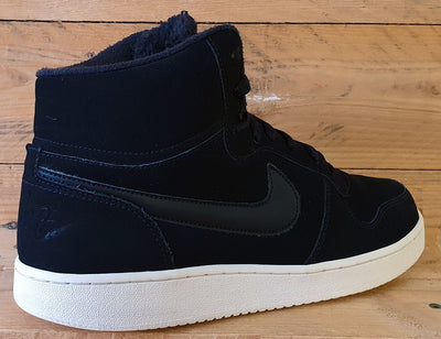 Nike Ebernon Mid SE Suede Trainers UK8.5/US9.5/EU43 AQ8125-001 Black Sail