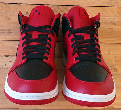 Nike Air Jordan 1 Mid Reverse Bred Trainers UK11/US12/EU46 554724-660 Red/Black