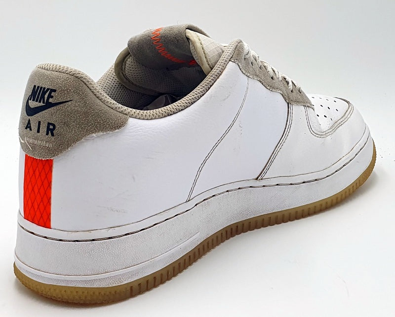 Nike Air Force 1 Leather Trainers CD0888-100 White/Orange UK9.5/US10.5/EU44.5
