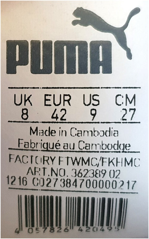 Puma Smash Knit Low Textile Trainers UK8/US9/EU42 362389 02 White/Grey/Black