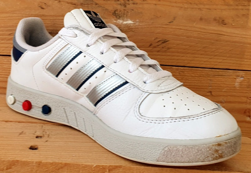 Adidas GS Court Low Leather Trainers UK8/US8.5/EU42 GZ4314 White/Grey/Silver