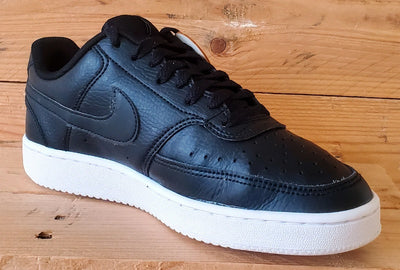 Nike Court Vision Low Leather Trainers UK5/US7.5/EU38.5 CD5434-002 Black/White