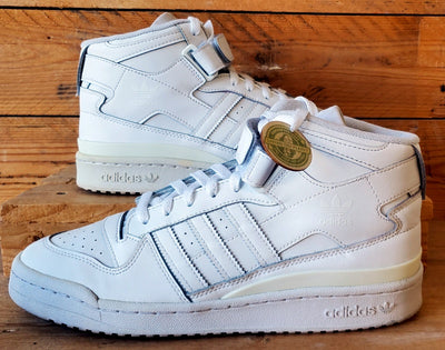Adidas Forum Mid Leather Trainers UK9/US9.5/EU43 FY4975 Triple White