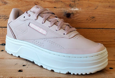 Reebok Club C Double Geo Low Leather Trainers UK5/US7.5/EU38 H69145 Pink/White