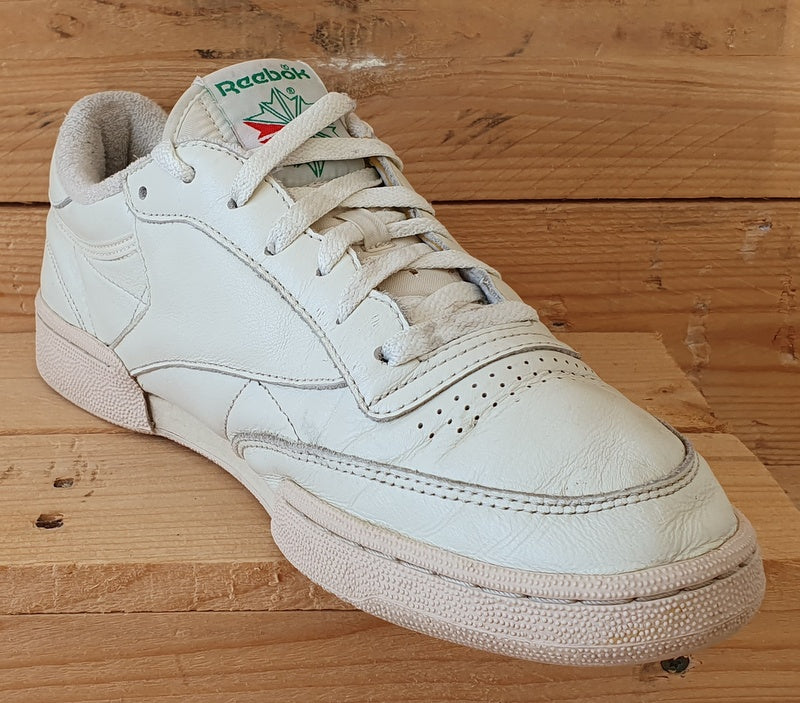 Reebok Club C 85 Low Leather Trainers UK10/US11/EU44.5 DV6434 Chalk/Green