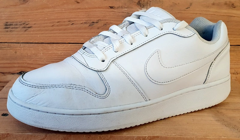 Nike Ebernon Low Leather Trainers UK8.5/US9.5/EU43 AQ1775-100 Triple White