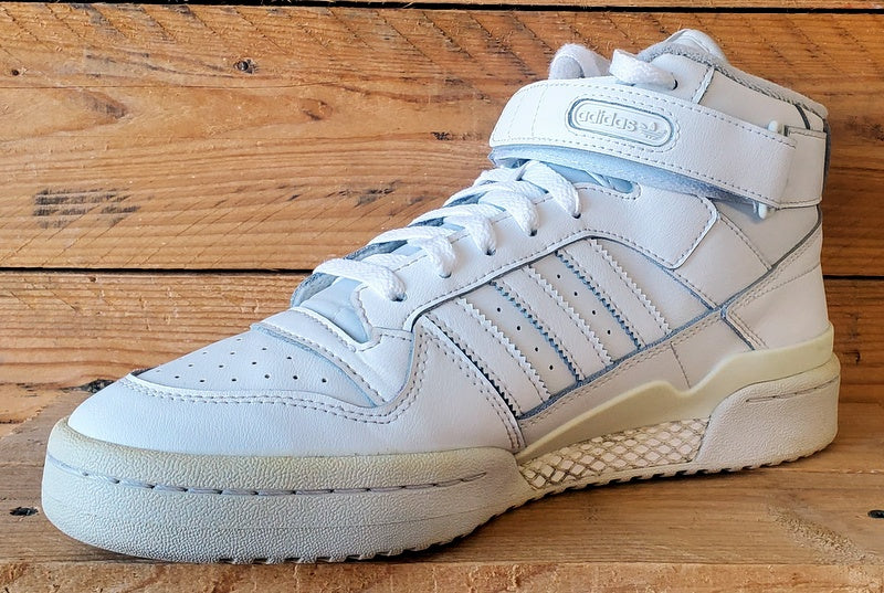 Adidas Forum Mid Leather Trainers UK9/US9.5/EU43 FY4975 Triple White