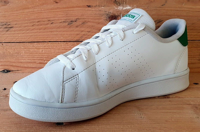 Adidas Advantage Low Leather Trainers UK5/US5.5/EU38 EF0213 White/Green