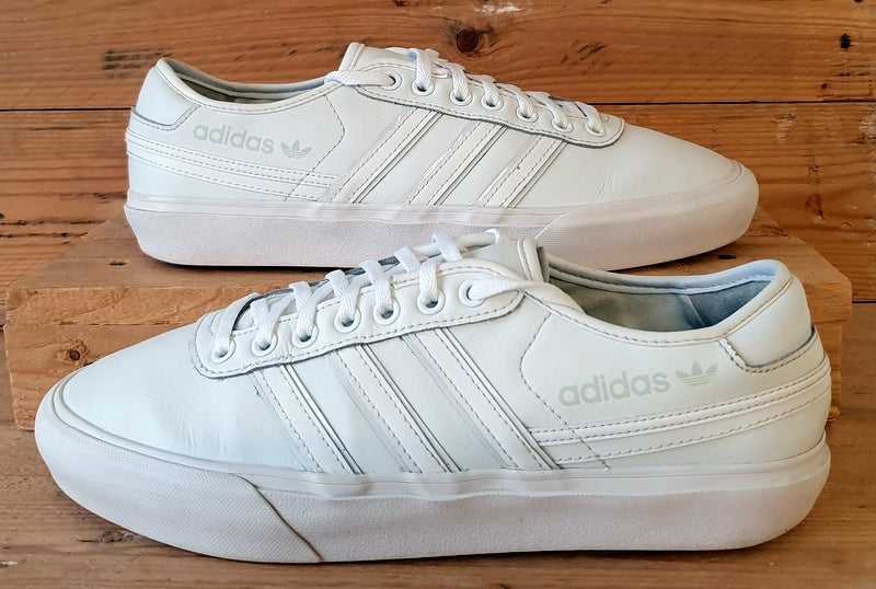 Adidas Delpala Low Leather Trainers UK9/US9.5/EU43 H02385 Triple White