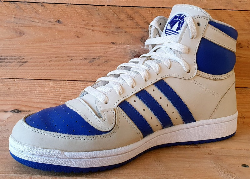 Adidas Top Ten RB Mid Leather Trainers UK10.5/US11/EU45 FZ6022 Cream/Royal Blue