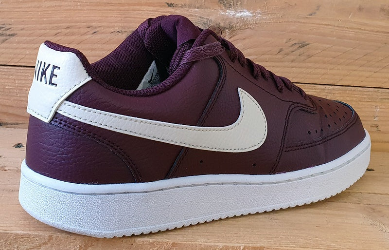 Nike Court Vision Next Nature Leather Trainers UK6/US8.5/E40 DH3158-601 Burgundy