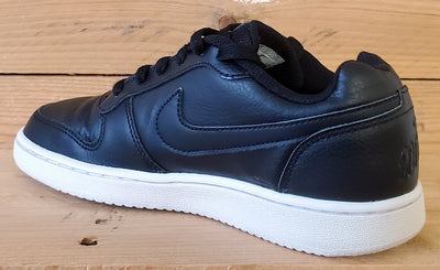 Nike Ebernon Low Leather Trainers UK4/US6.5/EU37.5 AQ1779-001 Black/White