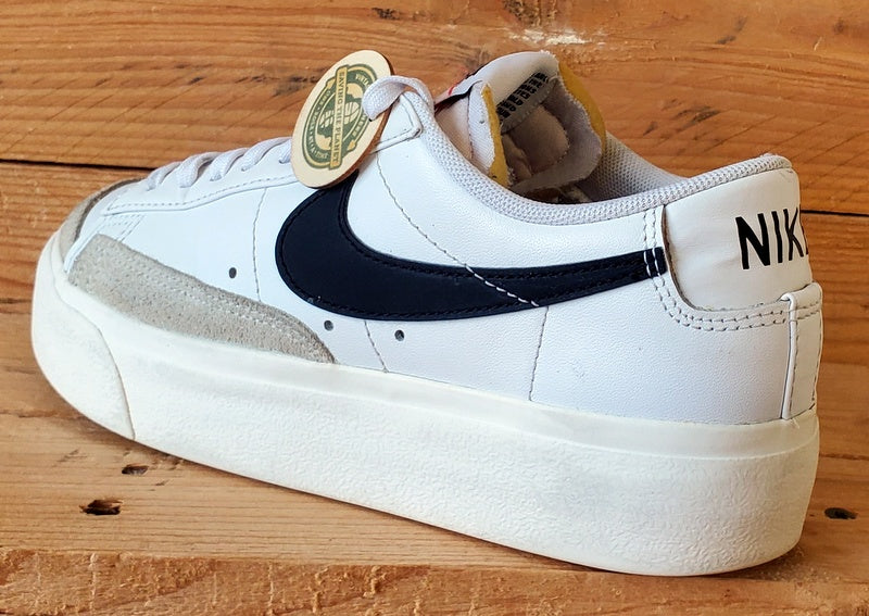 Nike Blazer Platform Low Leather Trainers UK4.5/EU7/EU38 DJ0292-101 White/Black