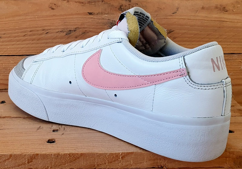 Nike Blazer Platform Low Leather Trainers UK7.5/US10/EU42 DJ0292-103 White Pink