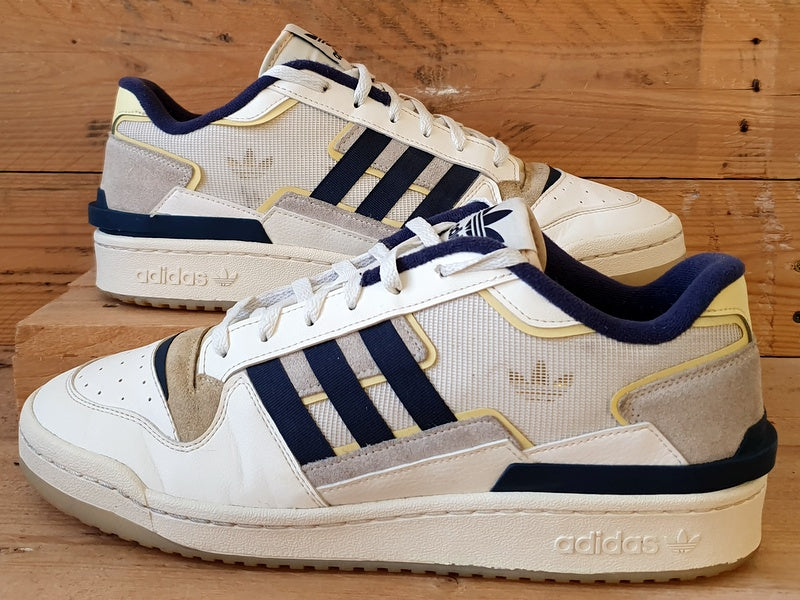 Adidas Forum Low Leather/Textile Trainers UK11/US11.5/EU46 GX4121 Off White/Navy