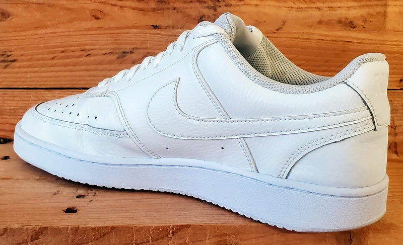 Nike Court Vision Low Leather Trainers UK11/US12/EU46 CD5463-100 Triple White
