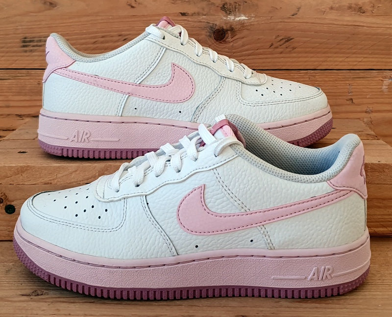 Nike Air Force 1 Low Leather GS Trainers UK4/US4.5Y/EU36.5 CT3839-107 White/Pink