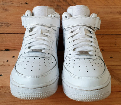 Nike Air Force 1 Mid Leather Trainers UK4/US4.5Y/EU36.5 314195-113 Triple White