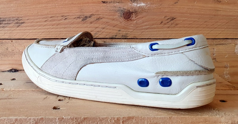 Puma Decker Slip-On Leather Low Trainers UK7/US9.5/EU40.5 183627 03 White /Blue
