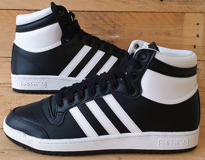Adidas Top Ten Mid Leather Trainers UK11/US11.5/EU46 FV6132 Core Black/White