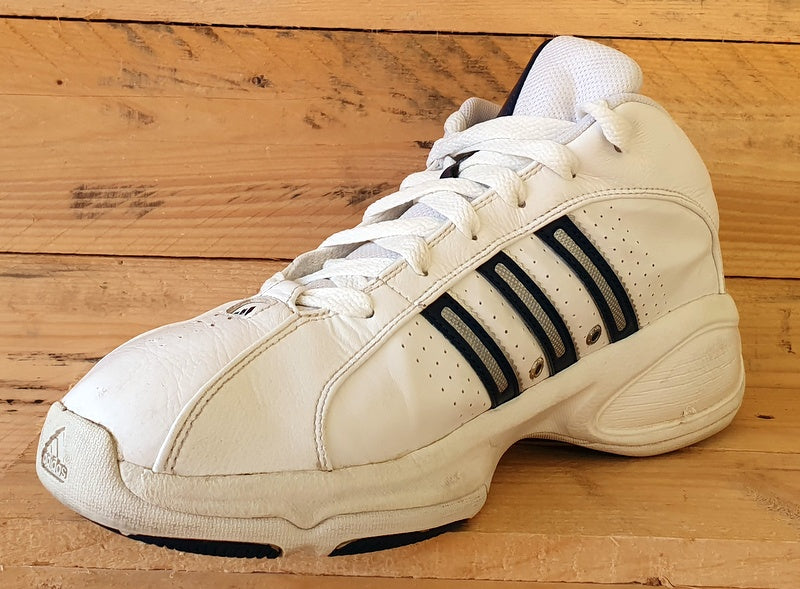 Adidas Adiprene Mid Leather Trainers UK11.5 US12 EU46.5 809055 White Navy VintageTrainers