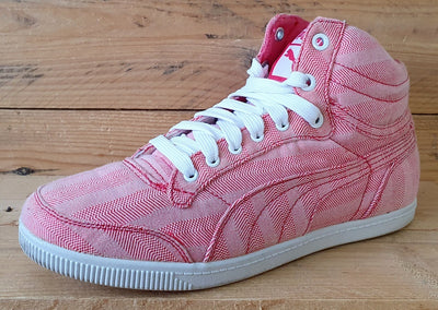 Puma High Cut Textile Trainers 356057 02 Salmon/White UK5.5/US8/EU38.5