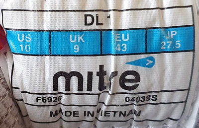 Mitre Running Low Textile Trainers UK9/US10/EU43 0403SS White/Blue/Orange