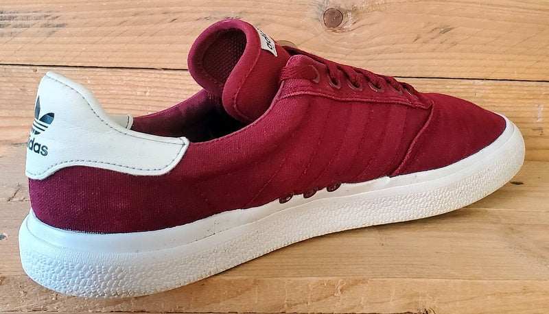 Adidas 3MC Low Canvas Trainers UK9/US9.5/EU43 DB3104 Bordeaux/White