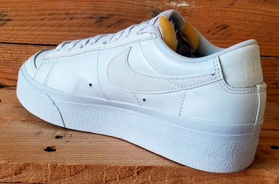 Nike Blazer Platform Leather Trainers UK4/US6.5/EU37.5 DJ0292-100 Triple White