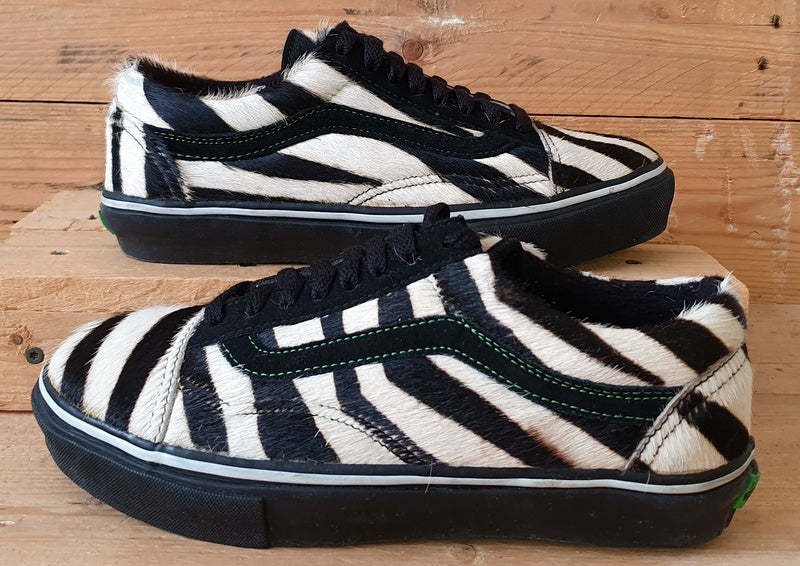 Vans Old Skool Low Zebra Fur Trainers TB4R Black/White/Green UK7/US8/EU40