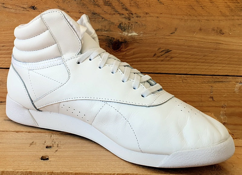 Reebok Freestyle High Satin Bow Leather Trainers UK7 US9.5 EU40.5 CM8903 White VintageTrainers