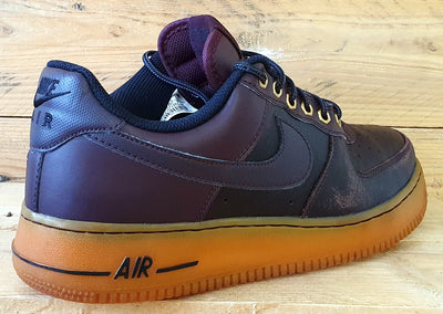 Nike Air Force 1 Low Leather Trainers UK8/US9/E42.5 488298-621 Deep Burgundy Gum