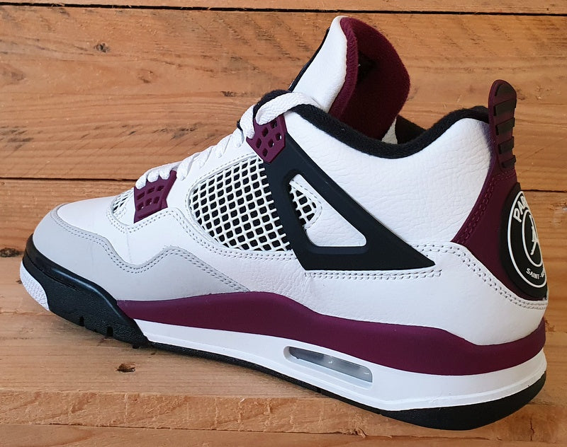 Nike Air Jordan 4 Retro PSG Trainers UK8 US9 EU42.5 CZ5624 100 Bordeaux VintageTrainers