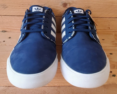 Adidas Seeley Low Suede Trainers UK9/US9.5/EU43 BB8459 Navy Blue/White